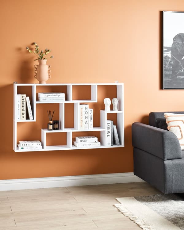Bokhylle Hvit 122 x 70 x 20 cm Åpne hyller i flere nivåer Moderne design Oppbevaring