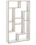 Miniatyrbilde 8 av 11: Bokhylle Hvit 122 x 70 x 20 cm Åpne hyller i flere nivåer Moderne design Oppbevaring