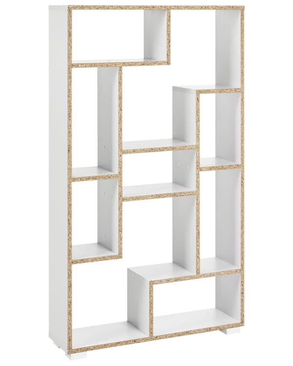 Bokhylle Hvit 122 x 70 x 20 cm Åpne hyller i flere nivåer Moderne design Oppbevaring