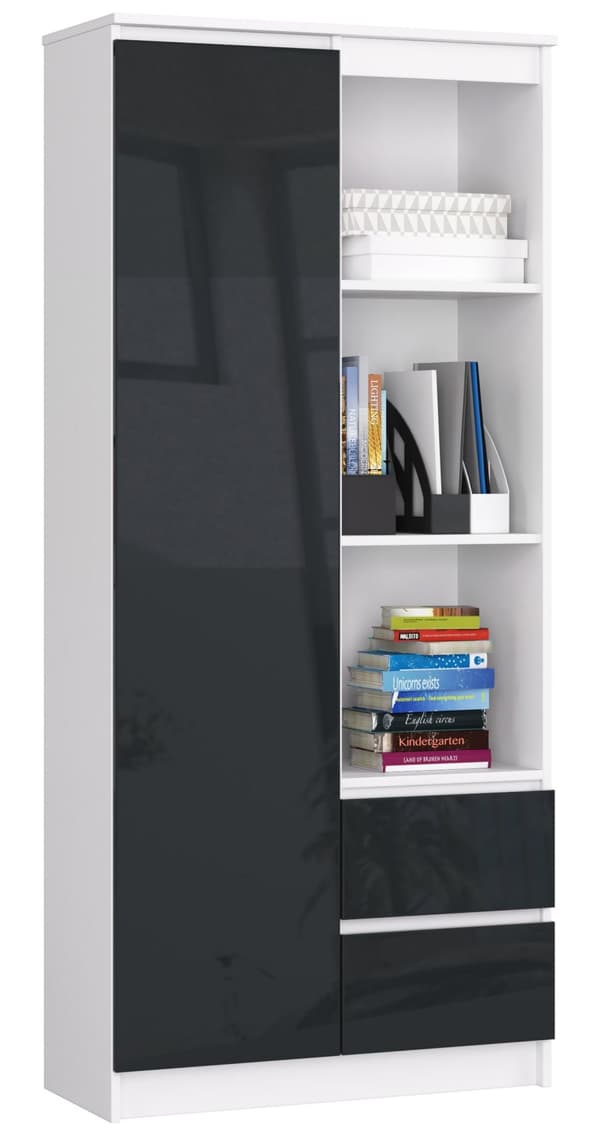 KIRJASTOLAAKKA R 80 cm CLP R11 VALKOINEN / GRAFIITTI KIILLOTTAVA