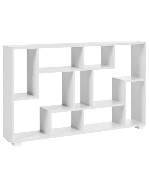 Bogreol Hvid 122 x 70 x 20 cm Åbne hylder i flere niveauer Moderne design Opbevaring