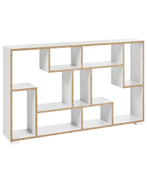 Bogreol Hvid 122 x 70 x 20 cm Åbne hylder i flere niveauer Moderne design Opbevaring