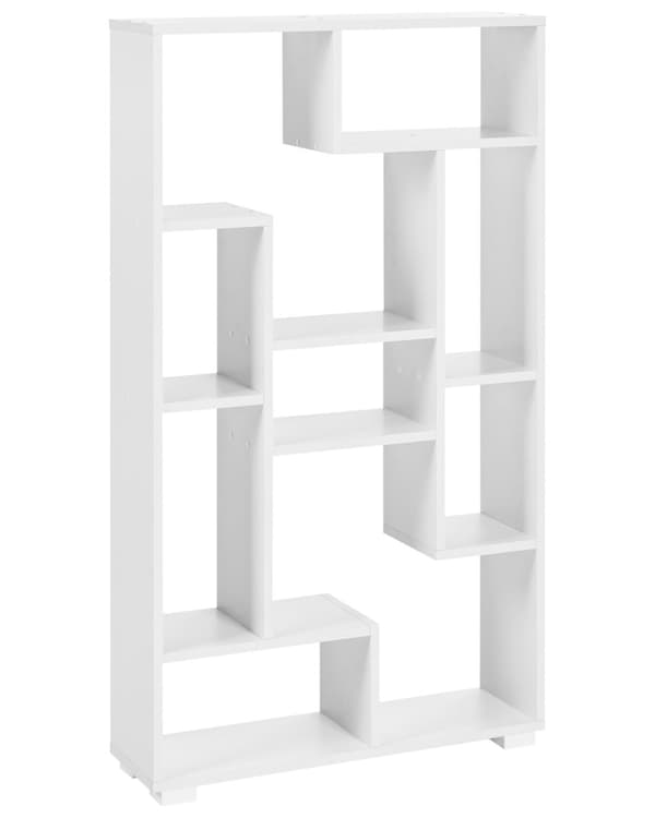 Bogreol Hvid 122 x 70 x 20 cm Åbne hylder i flere niveauer Moderne design Opbevaring
