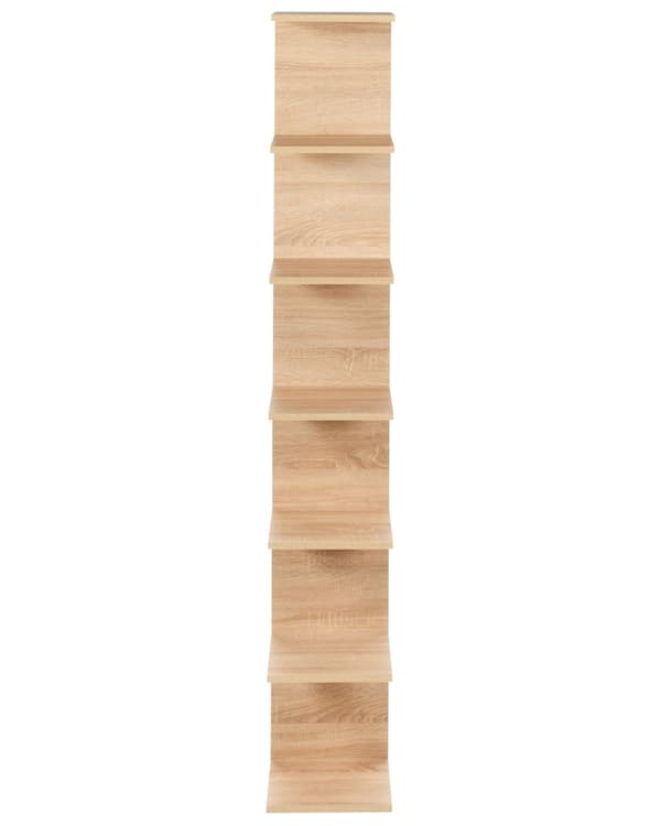 Væghylde Lyst træ spånplade 190 x 30 x 28 cm 6 hylder Moderne stil Væghængt bogreol Opbevaring