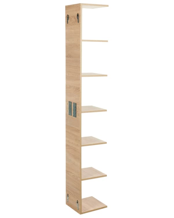 Væghylde Lyst træ spånplade 190 x 30 x 28 cm 6 hylder Moderne stil Væghængt bogreol Opbevaring