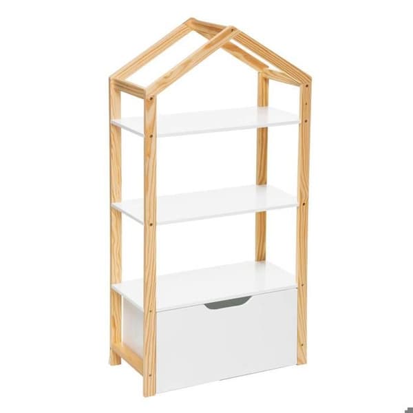 Barnbibliotek "Hem" - vit - trä - Vit - Atmosphera inredningsdesigners
