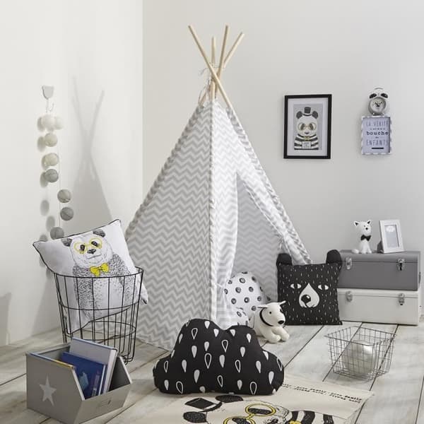 Tipi dekoration - ATMOSPHERA FOR KIDS - Rosa - Barn - MDF - Polyesters - L. 120 x b. 160 x H. 120 cm