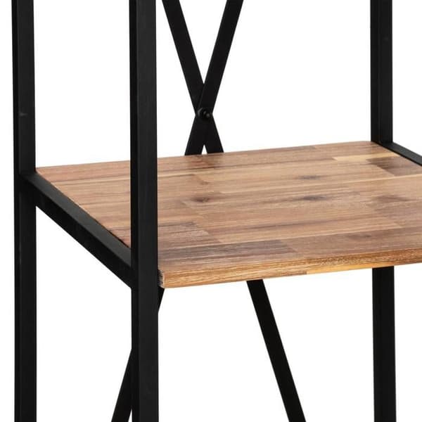 Bibliotek "Edena" - metall &amp; akacia 45x180 cm - Svart - Atmosphera inredningsskapare