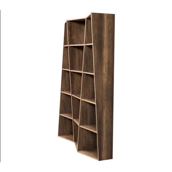 Brika ostrukturerad bokhylla i valnöt 317 cm