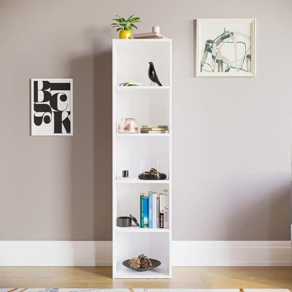 Bibliotek - VIDA DESIGNS - Oxford - 5 hyllor - Massivt trä - Vit