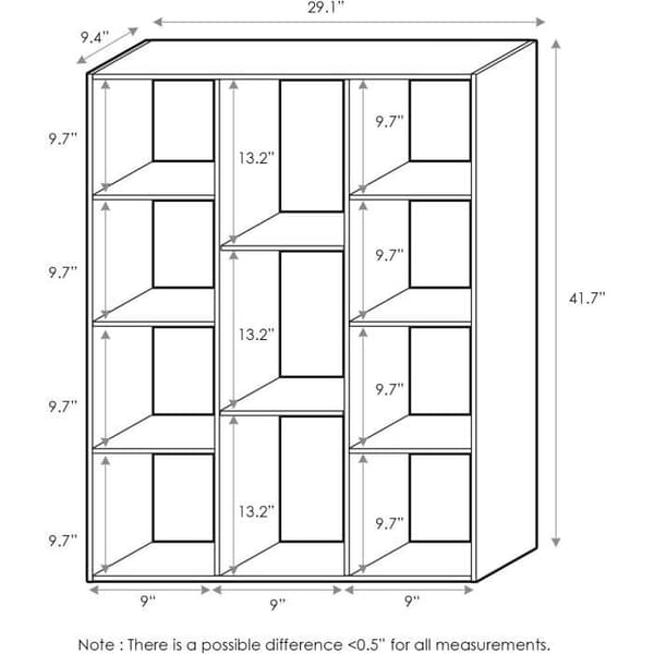 Furinno 11 Cube Reversibel Öppen Bibliotek, Vit, En Storlek