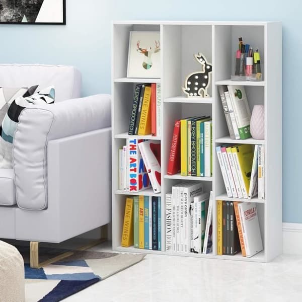 Furinno 11 Cube Reversibel Öppen Bibliotek, Vit, En Storlek