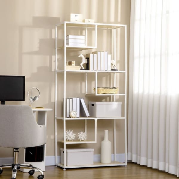 Rootz 7 -niveau bogreol hylde - metalramme - industriel stil - pladsoptimering - 83 cm x 34 cm x 180 cm