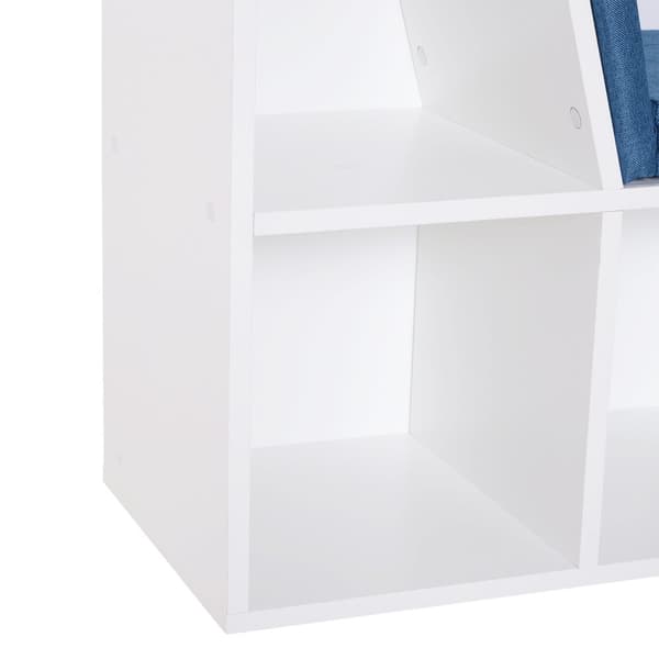 Rootz Bookshelf Bench - kirjahylly - Storage -hylly - 2 -in -1 -suunnittelu - Suurin mukavuus - 102L x 30W x 61H CM - White Blue