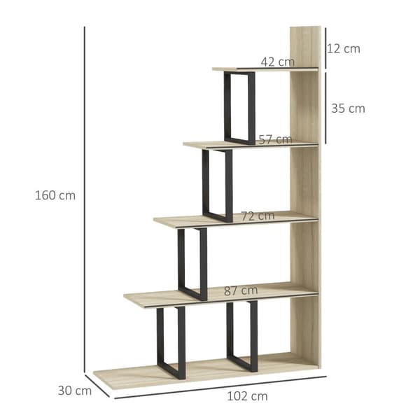 Rootzin kirjahyllyn huonejakaja - teollisuushylly - portaiden hyllyt - New York Loft Style - 102 x 30 x 160 cm ruskea