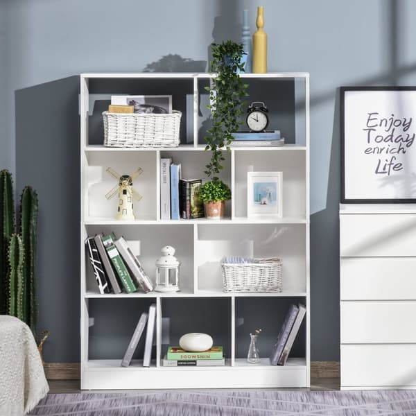 Rootz Bookcase Shelf Storage Rack - Bokhylla - Lagringsenhet - gott om utrymme - 100W x 23,8d x 140H cm