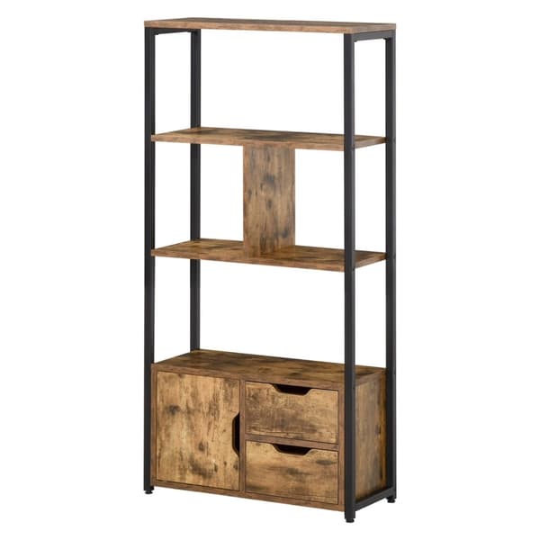 Rootz Industrial Bogreol - Opbevaringshylde - Skabsenhed - Brun -sort - 58 cm x 24 cm x 122 cm