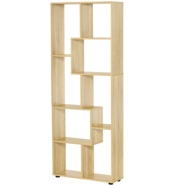 Rootz Library Shelf - Zig -Zag Boghylde - Opbevaringsstativ - Alsidig og elegant - 70L x 24W x 178H cm