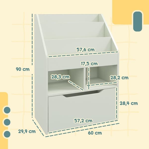 Rootz Multi -Purpose bogreol Hylde - Opbevaringsenhed - Grå - Rigelig opbevaring - 60 cm x 29,9 cm x 90 cm
