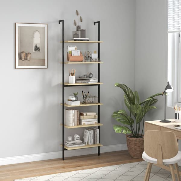 Rootzin seinähylly tikkaat kirjahylly - teollisuushylly - näytön hyllyt - avaruussäästäjä - 60L x 30W x 206H CM
