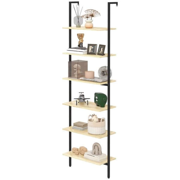Rootzin seinähylly tikkaat kirjahylly - teollisuushylly - näytön hyllyt - avaruussäästäjä - 60L x 30W x 206H CM
