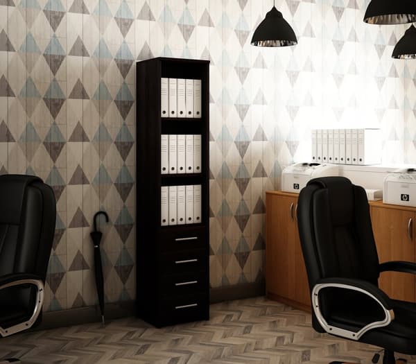 Toimistohylly laatikoineen BODO R40O 4S WENGE