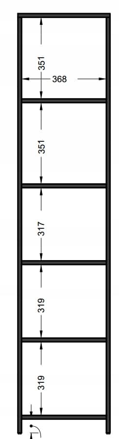 Lukket kontorhylde BODO R40Z sort garderobe