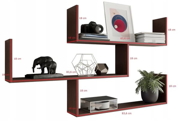 THETA wenge hänghylla fotobokshylla