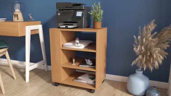 Multifunktionelt printerskab på hjul el