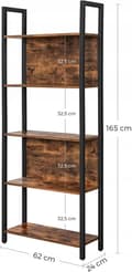 Miniatyrbillede 9 af 11: Åben stående hylde med hylder loft vintage rustik eg sort
