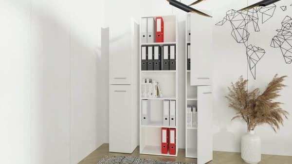 Kontorhylde BODO DUAL R30 2D WHITE til bøger, ringbind, UFC