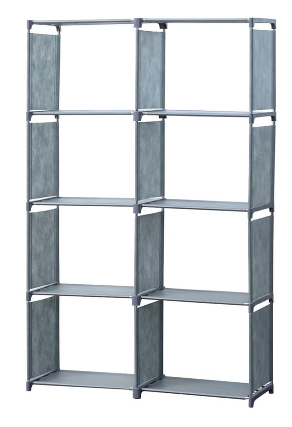 Bokhylla / Hylla - 8 fack - 85x125 cm grå