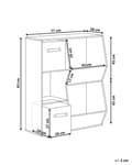 Miniatyrbilde 3 av 11: 3-lags Bokhylle Hvit Sponplate med Non-Woven Stoff Bokser med Hyller Barnerom Barnehage