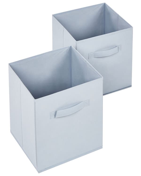 3-lags Bokhylle Hvit Sponplate med Non-Woven Stoff Bokser med Hyller Barnerom Barnehage