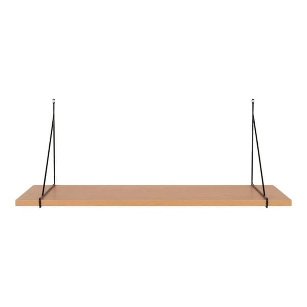 Rootz Chiba Wall Shelf - Ash Veneer Shelf - Steel Fram Helf - Space Saver - 80cm x 31 cm x 29 cm