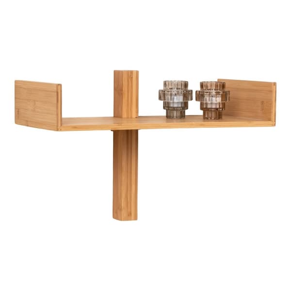 Rootz villa hylla - vägghylla - bambuhylla - naturlig look - 50 cm x 36 cm x 25 cm