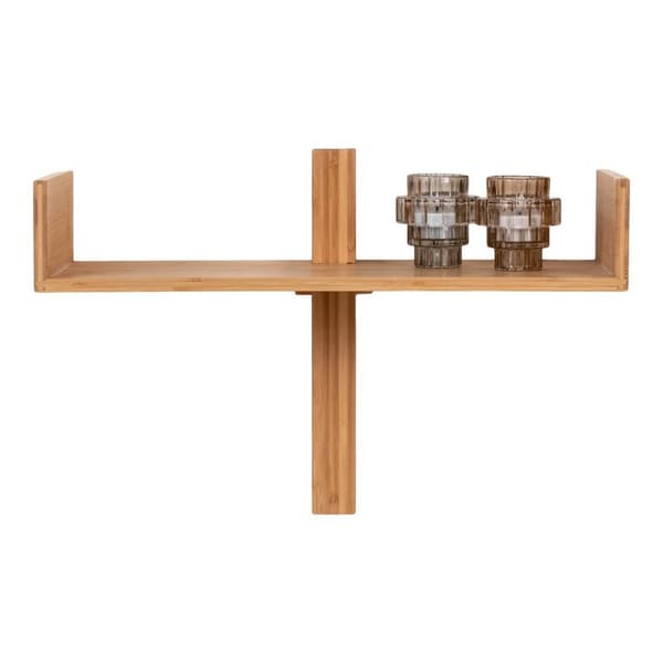 Rootz villa hylla - vägghylla - bambuhylla - naturlig look - 50 cm x 36 cm x 25 cm