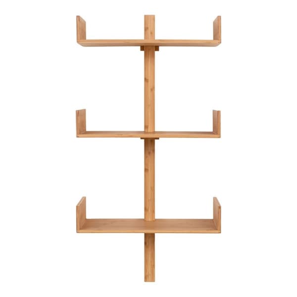 Rootz villa hylla - vägghylla - bambuhylla - naturlig finish - miljövänlig - 50 cm x 25 cm x 102 cm