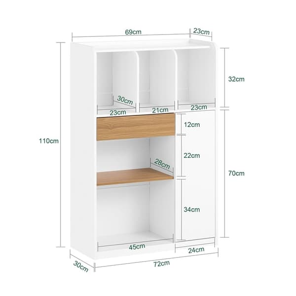 Rootz Storage Shelf - Bogreol - Space Organizer - Alsidig opbevaringsløsning - 72x110x30cm