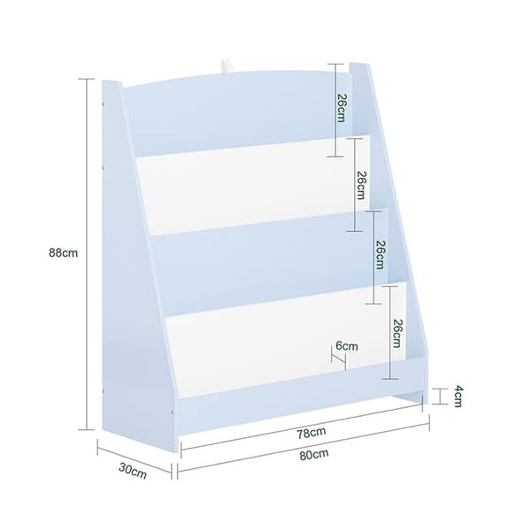 Rootz Kids Bookhelf - Children's Bookcase - Storage Unit - Säkerhet och bekvämlighet - MDF E1 - 80x88x30cm