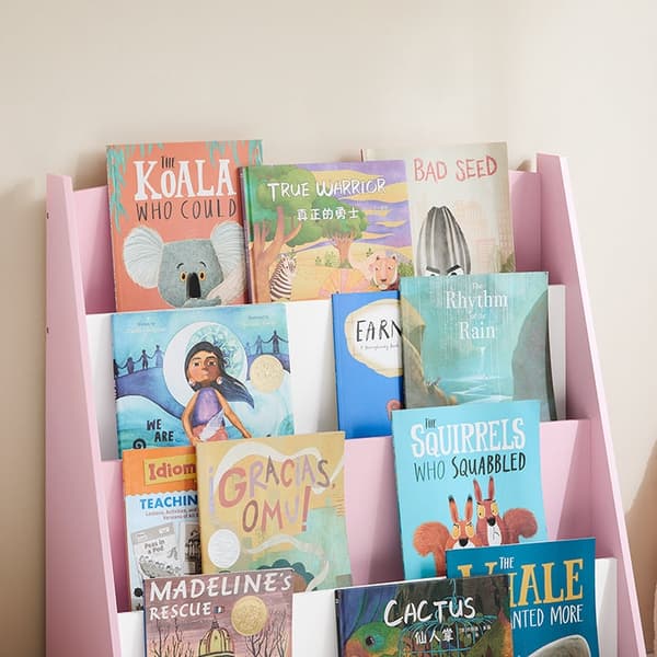 Rootzin lasten kirjahylly - Kid's Storage -järjestäjä - MDF -kirjahylly - turvalliset pyöristetyt kulmat - 80x88x30cm