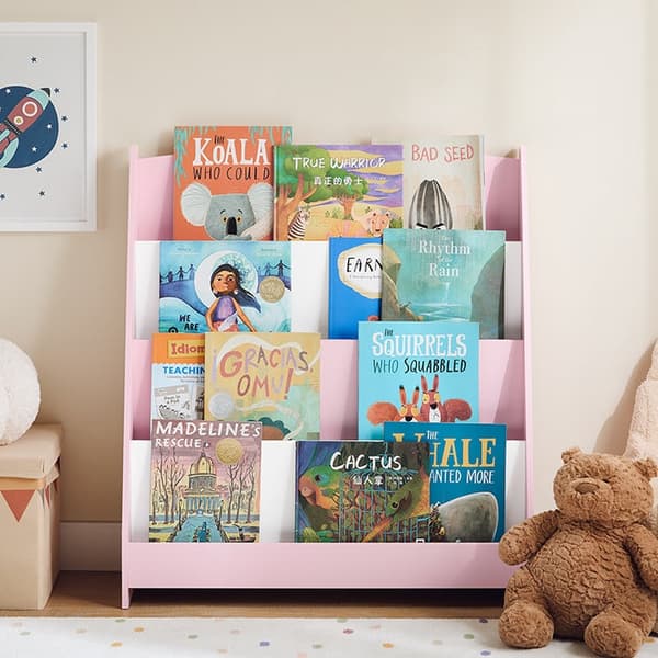Rootzin lasten kirjahylly - Kid's Storage -järjestäjä - MDF -kirjahylly - turvalliset pyöristetyt kulmat - 80x88x30cm