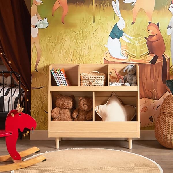 Rootz Kids Bookshelf - Lapsi kirjavarasto - Lelujen järjestäjä - Turvalliset pyöristetyt kulmat - 86x78x36cm