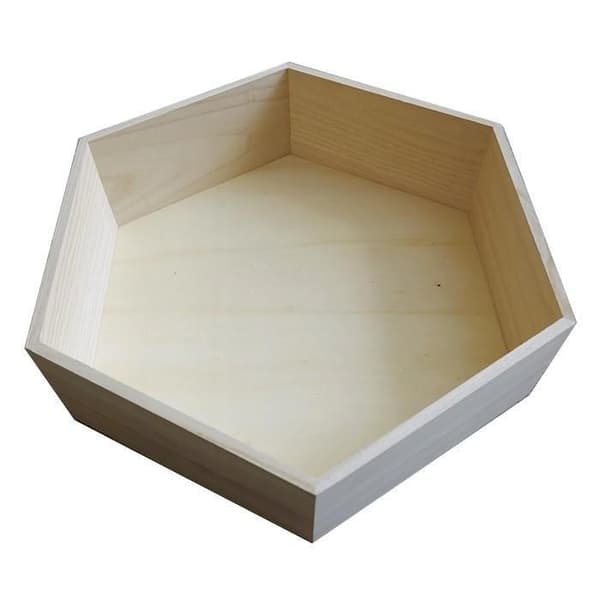 Hexagonal hylla i trä 36 x 31 x 10 cm