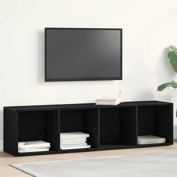 vidaXL Bokhylla svart ek 36x30x143 cm konstruerat trä