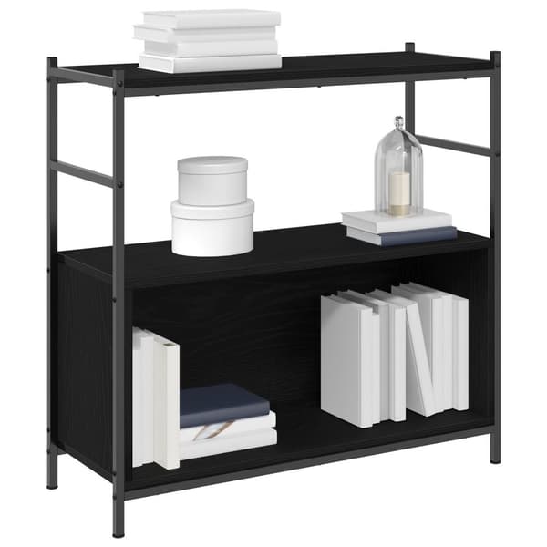 vidaXL Bokskap Svart Eik 80x30x78,5 cm Konstruert Tre