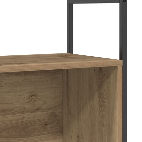 vidaXL Boghylde Kunstnerisk eg Konstrueret træ, Metal Medium Boghylder
