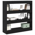Miniatyrbilde 3 av 10: vidaXL Bokskap/Romdeler Svart Eik 100x30x103cm Konstruert Tre