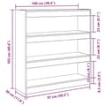 Miniatyrbilde 10 av 10: vidaXL Bokskap/Romdeler Svart Eik 100x30x103cm Konstruert Tre
