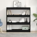 Miniatyrbilde 2 av 10: vidaXL Bokskap/Romdeler Svart Eik 100x30x103cm Konstruert Tre